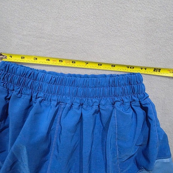 Lululemon Hotty Hot High-Rise Lined Running Shorts Blue Mesh Athletic Womens 4 - Picture 7 of 7